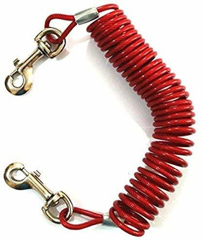 Woofy Tie Out 12 Feet Long Cable Dog Leash Dog Trainning Leash 18 cm Dog Chain Leash(Red)