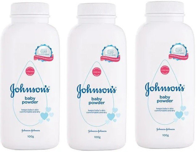 JOHNSON'S Baby Powder (100gmx3=300gm), Keeps Baby's Skin Comfortable and Dry(3 x 100 g)