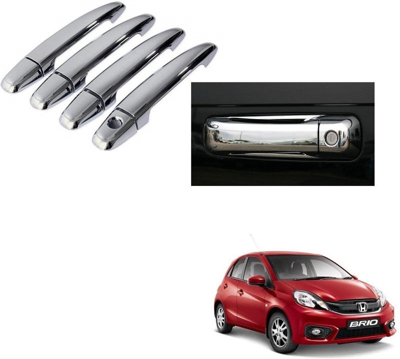 AuTO ADDiCT Car Chrome Handles DOOR Latch cover set of 4 Pcs FOR HONDA BRIO Car Grab Handle Cover