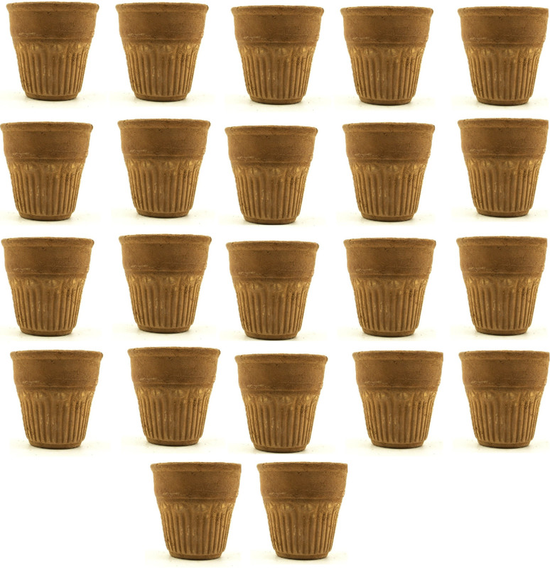 B S NATURAL Pack of 22 Terracotta Clay Kullad, Traditional Indian Desi Chai |Tea Cup/Glass|Handcrafted Brown Kulhad|Kullad Tea Cups (Brown)|Tea Kullad(Pack of 22)(Brown, Cup Set)