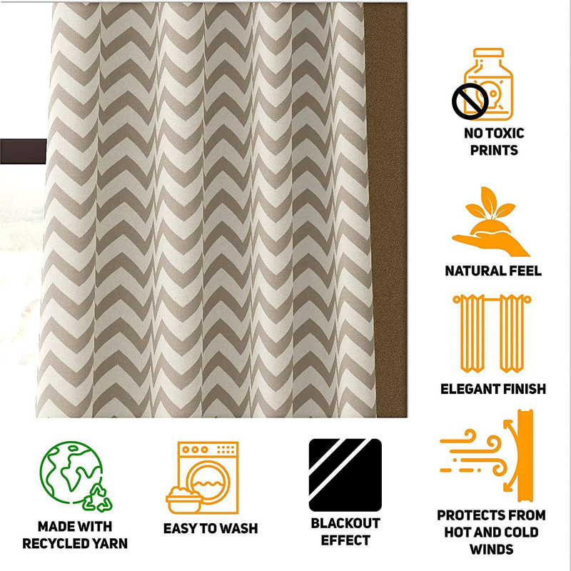 Nakoda Export 214 cm (7 ft) Door Polyester, Silk Room Darkening Curtain Single Curtain(Grey, Printed)
