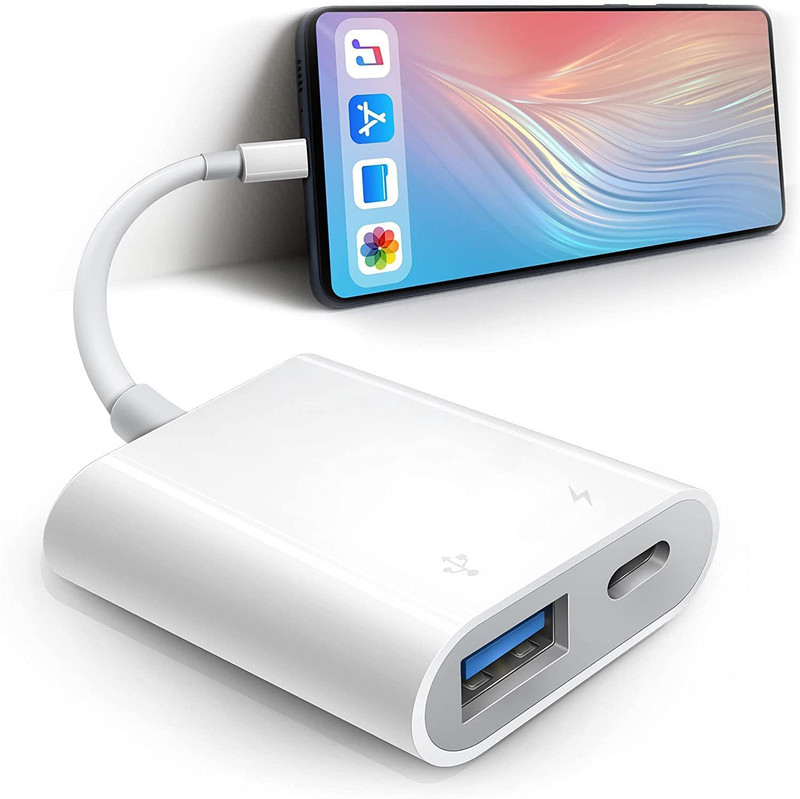 RyzCare USB Adapter for iPed/ifhone Lightning to USB Female Adapter Gaming Adapter(White, For PC)