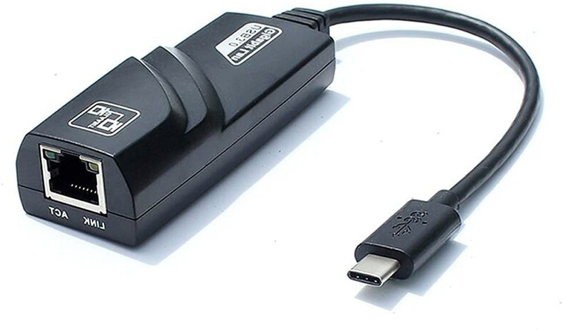 microware Type C to LAN, Thunderbolt 3/USB 3.0 Type-C Gigabit Ethernet LAN 10/100/1000Mbps Wire Network Convert Adapter, Plug & Play , Compatible for MacBook, Laptop, More Devices Wired Ethernet Lan Adapter compatible with Mac, Windows(1000 Mbps)