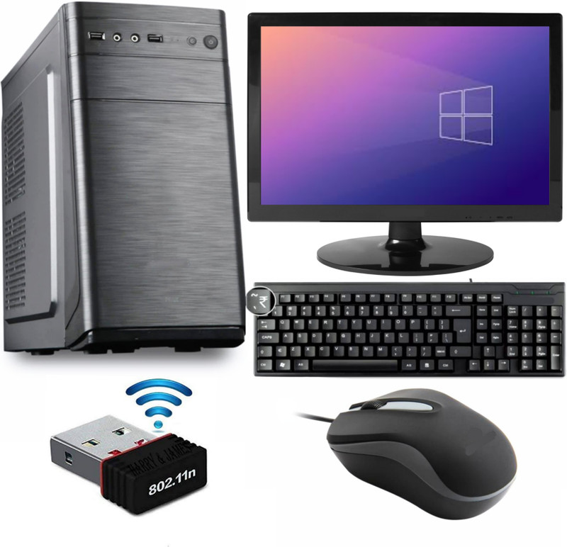 METHEI Desktop Core i3 (4 GB DDR3/500 GB/120 GB SSD/Windows 10 Pro/15.4 Inch Screen/MII-321645)(BLACK/MULTI)