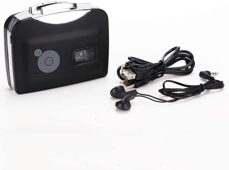 microware Ezcap USB Cassette Capture Cassette Tape-to-MP3 Converter into Computer Laptop Stereo HiFi Sound Quality Mega Bass Audio Music Player with Earphone MP3 Player(Black, 4 Display)