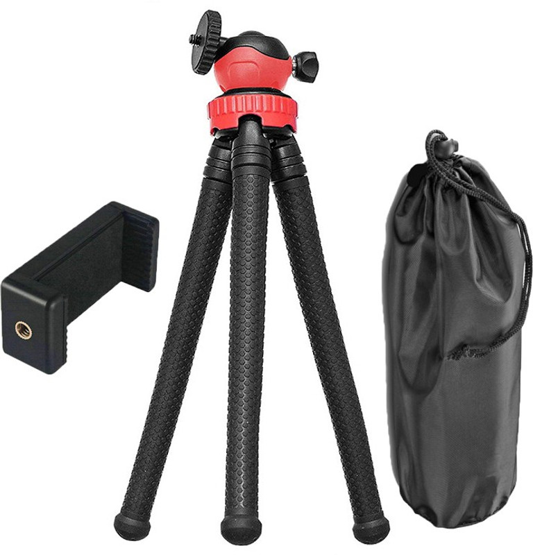 POZUB New Arrival High Quality Octopus Flexible Tripod Stand with Universal Mobile Holder + Dustproof Bag Camera Tablet tripod for Vlogging, Streaming and Photography Compatible for All DSLR, Mobile Phones and Action Cameras with 360 Degree Detachable Ball Head and Gorilla Mobile Phone Holder tripod