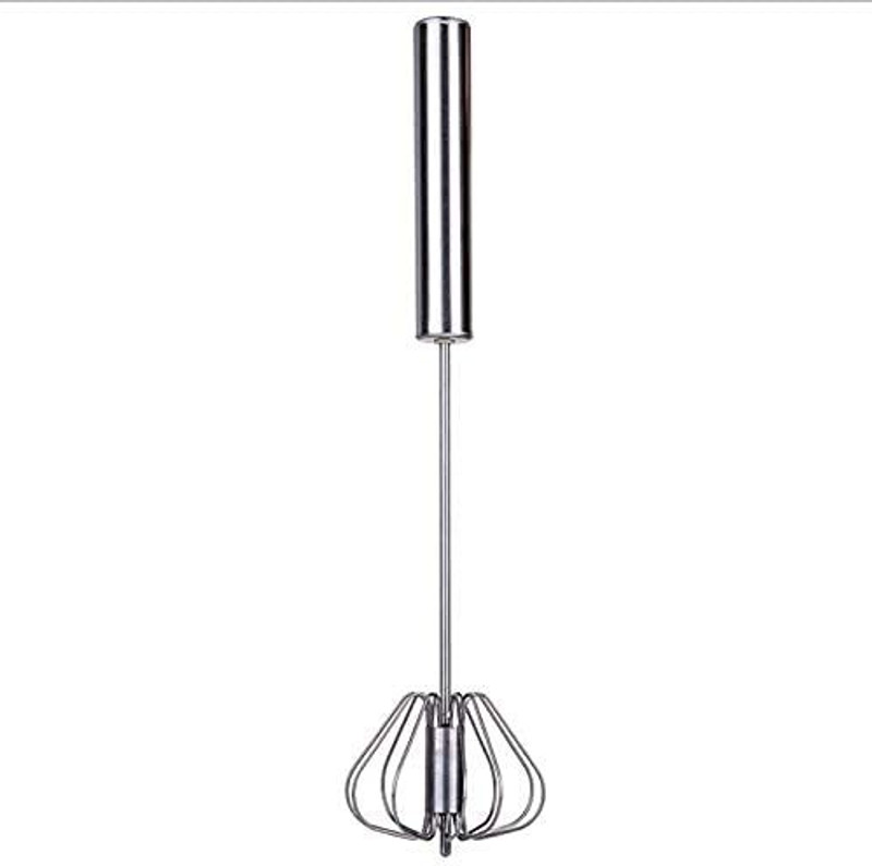 MobFest Egg Whisk, Stainless Steel Hand Push Whisk Blender for Home Tool for Egg Beater, Stainless Steel Flat Whisk