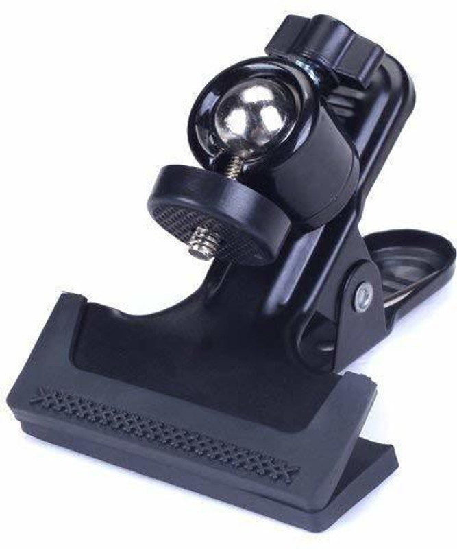 MILLETS Branded Black Metal Photo Studio Flash Spring Clamp Clip Mount with Multi Purpose 1/4" Mini Tripod Ball Head Kit Shoe Mount for All DSLR Camera Stand F.LCD Monitor D2C Flash Shoe Adapter