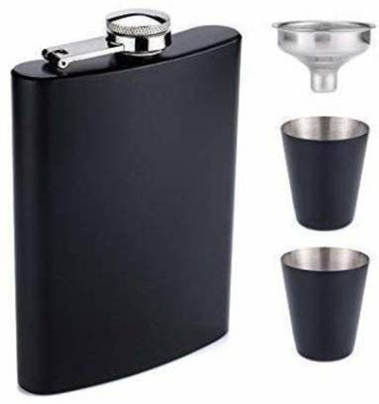 EBOFAB 8 oz Leak Proof Hip Flasks with Stainless Steel Funnel, Matte Black Shots Stainless Steel Hip Flask(230 ml)