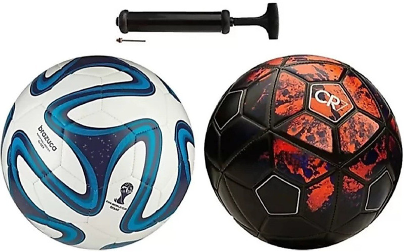 radion RBK Brazuca 2 colour+cr-7 black football kit with air pump size-5 Football Kit