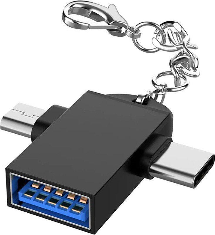 Gadget Zone Black Micro USB, USB Type C, USB OTG Adapter Phone Converter(android)