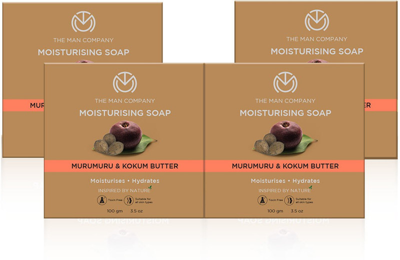 THE MAN COMPANY Moisturising Soap Bar | Murumuru & Kokum Butter | Glowing and Soft Skin (4 x 100 g)