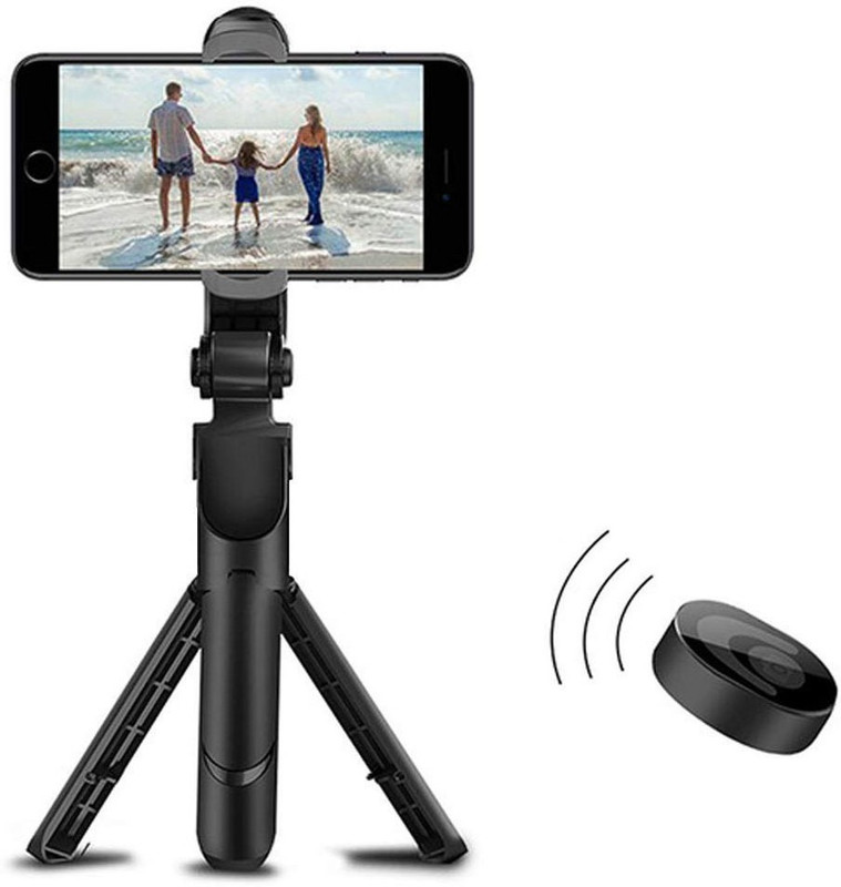 G2L Wireless Integrated Folding Tripod Mobile Phone,Wireless Bluetooth Selfie Stick Monopod, Tripod(Black, Supports Up to 1500 g)