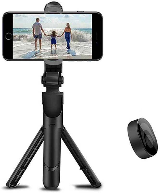 G2L Multi-Function Wireless Bluetooth Remote Selfie Stick for Video/Live Streaming Monopod, Tripod(Black, Supports Up to 1500 g)