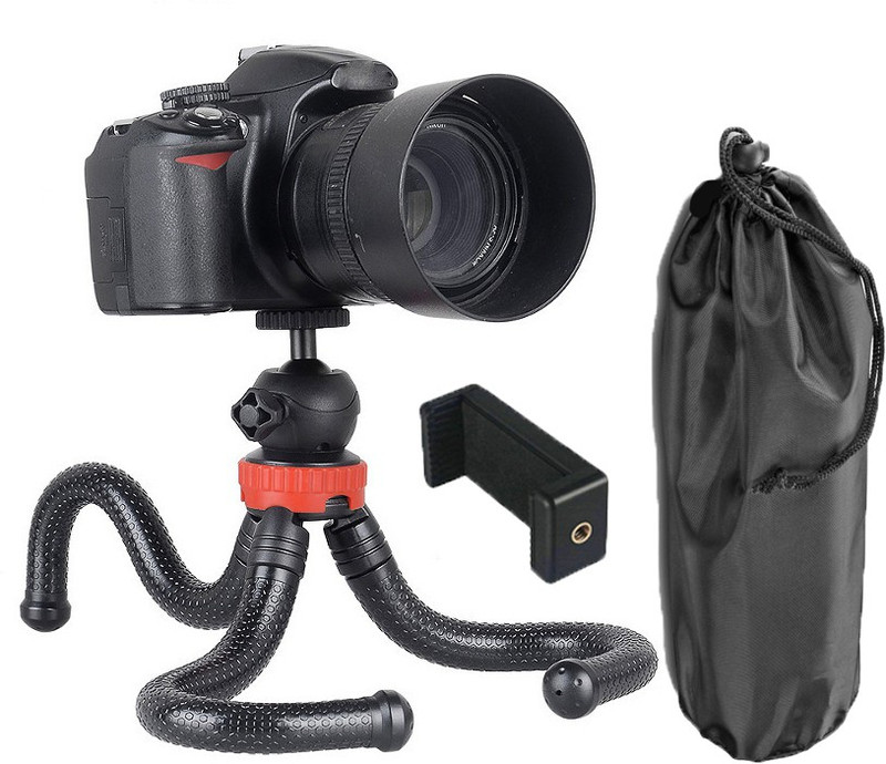 POZUB Heavy Duty Mobile Stand DSLR tripod travel sport octopus Flexible Tripod Stand with Universal Mobile Holder + Dustproof Bag Camera Tablet tripod for Vlogging, Streaming and Photography Compatible for All DSLR, Mobile Phones and Action Cameras with 360 Degree Detachable Ball Head and Gorilla Mo