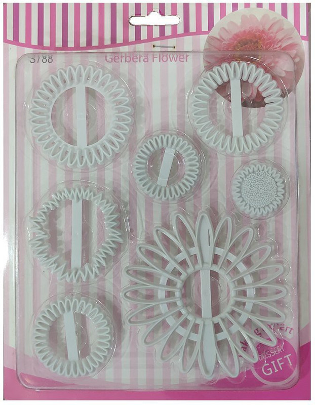 noble foods Patchwork Gerbera Flower Cutter Cookie Cutter(Pack of 7)
