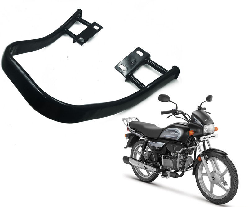 AXWee Bike Rear Seat Handle Backrest Heavy Metal Body Black Color Bike Headlight Grill For Hero Splendor Bike Headlight Grill(Black)