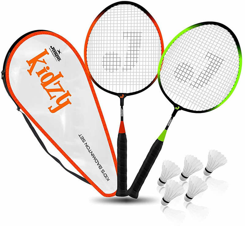 Jaspo Kidzy Steel Badminton Racquet Set with 6pc.Nylon Shuttlecock. Badminton Kit