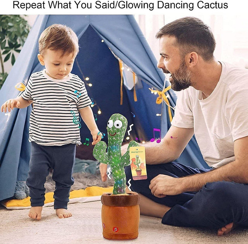 domnikyas Talking & Dancing Cactus Toy , Funny Education Toys for Babies Children Playing, Home Decorate(Green)