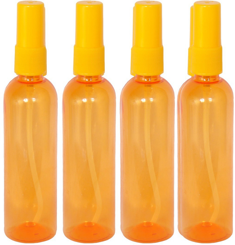 EverGlam New Pack 4 Transparent Spray Bottle Pink 100 ml Each Bottle (400ML,Pink Mist) 400 ml PET Spray Bottle(Pack of 4, Pink, White)