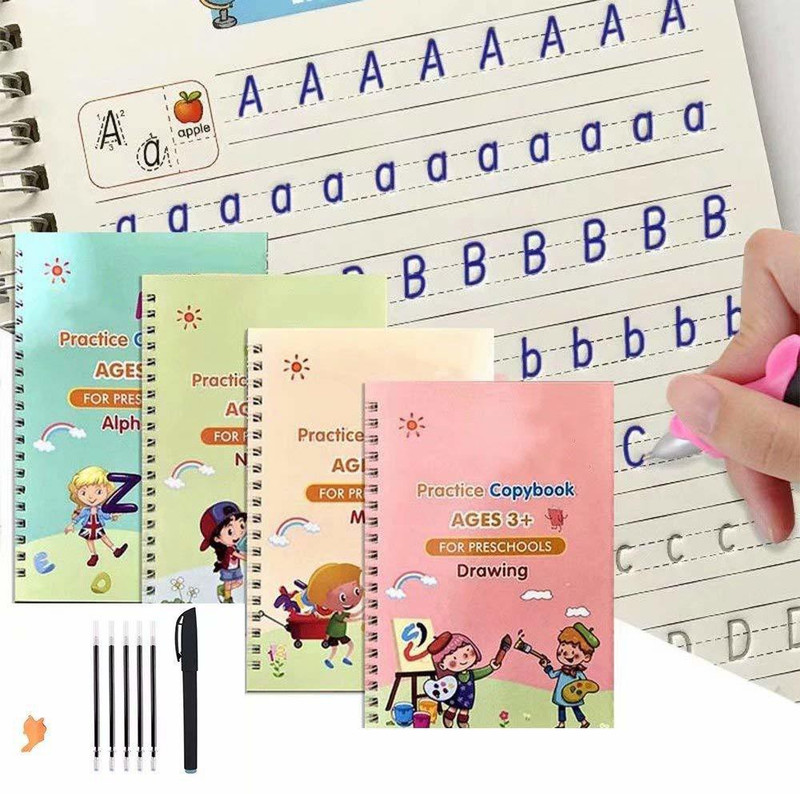ALORNIS books for kids 3 years old handwriting improvement books magic copy book(Multicolor)