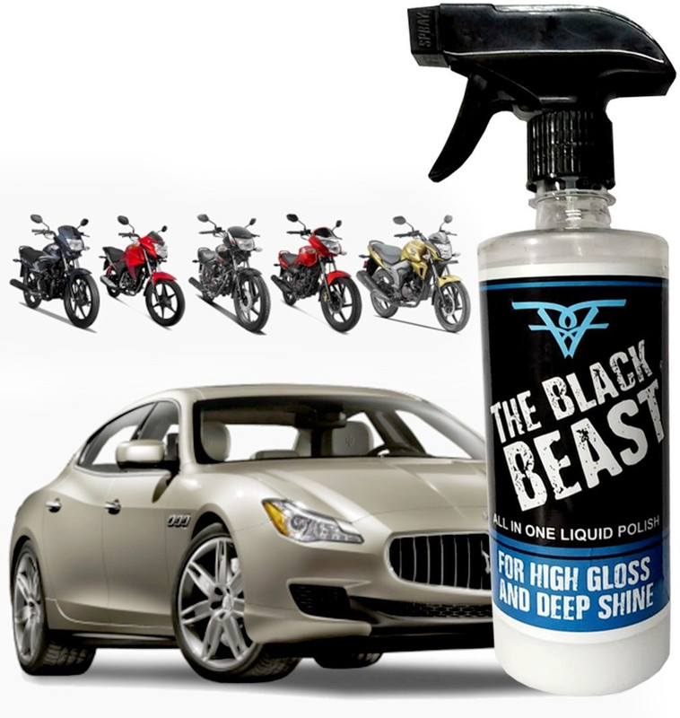 THE BLACK BEAST Liquid Car Polish for Dashboard, Leather, Metal Parts, Exterior, Windscreen(400 ml)