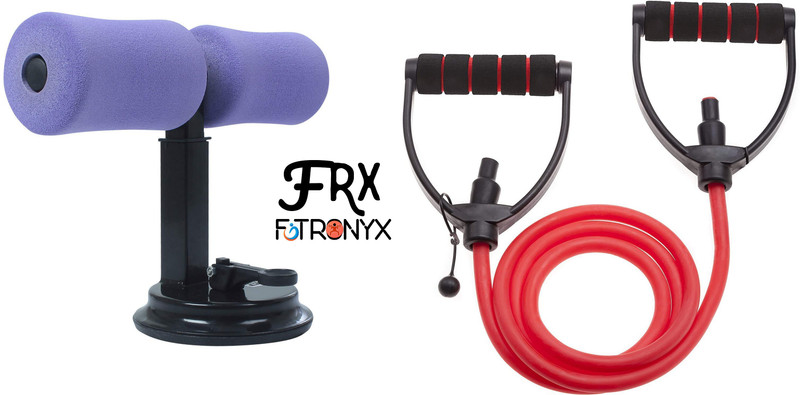 FITRONYX Portable Self-Suction Situp Bar Adjustable with Adjustable Single Resistance Tube Fitness Accessory Kit Kit