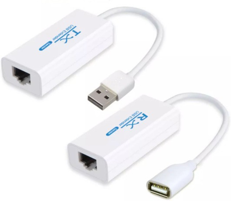 microware USB to RJ45 200m Extender, USB 2.0 200M Extender Over RJ45 Ethernet Cable USB2.0 RJ45 200M Extension Adapter TX RX Sender Receiver Extender Wired Ethernet Lan Adapter compatible with Windows, Ubuntu, Linux(12 Mbps)