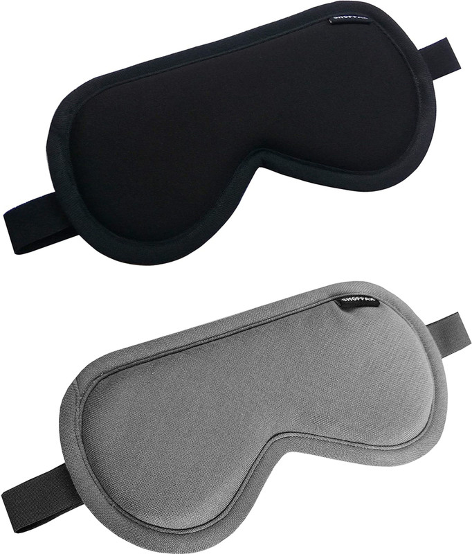 shoppax Black and Pure Gray Combo Design rw Sleeping Mask Eye Shade(multicolour)