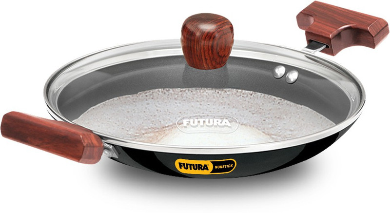 Hawkins Futura Appachatty - Breakfast Pan, Small Kadhai with Glass Lid (NBFP09G) Appachatty Pan 21.67 cm diameter with Lid 0.9 L capacity(Aluminium, Non-stick)