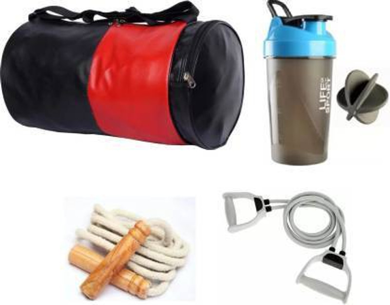 EMMCRAZ Sport gym bag with skipping rope with bottle and resistance tube GYM fitness kit(Kit Bag)