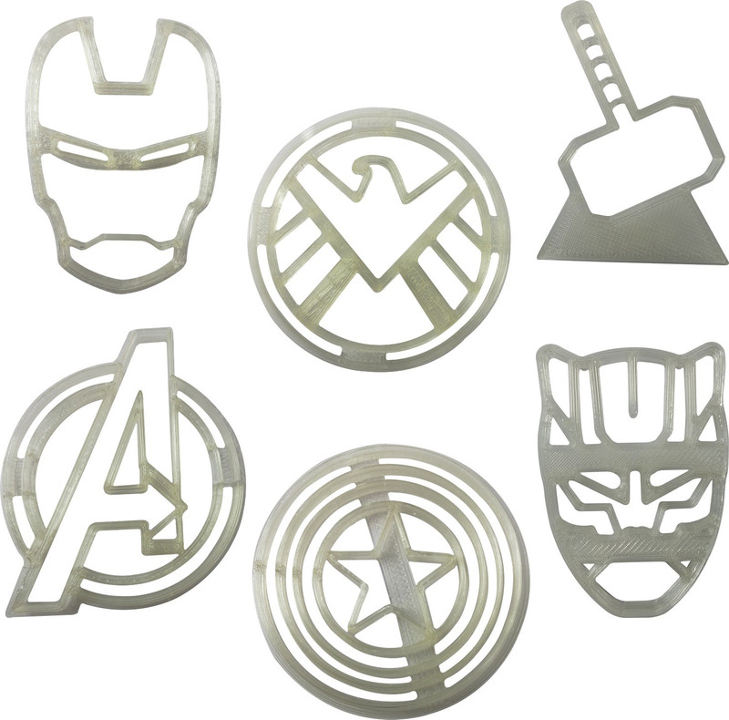 JSA marvel avengers superhero thor ironman black panther captain America fondant cutter cookie imprints cake decoration tools and Cookie Cutter(Pack of 6)