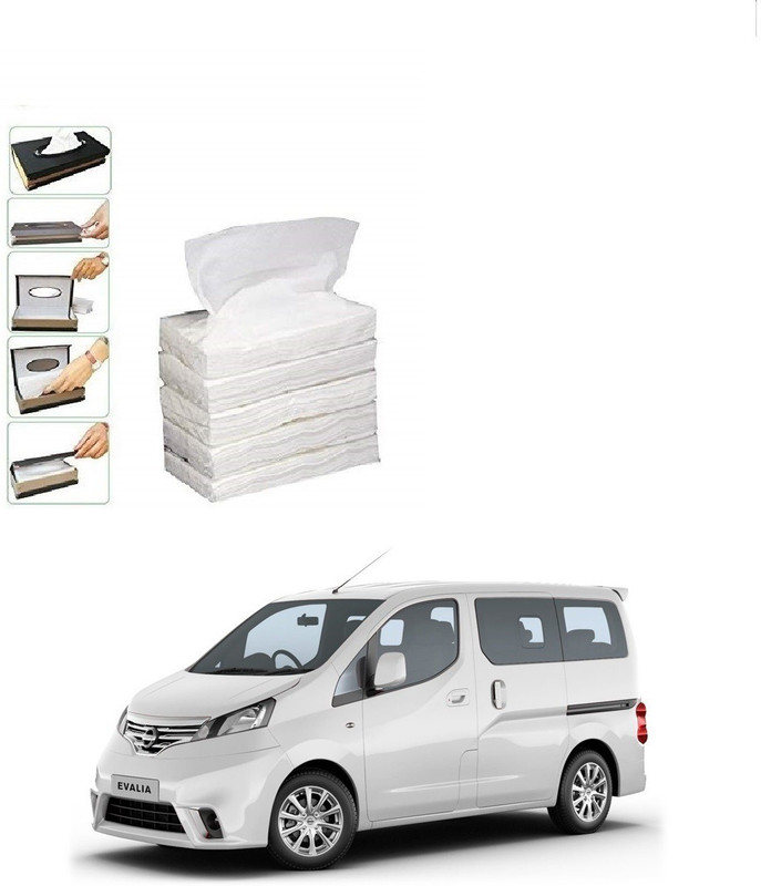 KOZDIKO 5 SET REFILLER WITH 100 PULLS (200 SHEETS) IN ONE SET FOR NISSAN EVALIA Vehicle Tissue Dispenser(White)