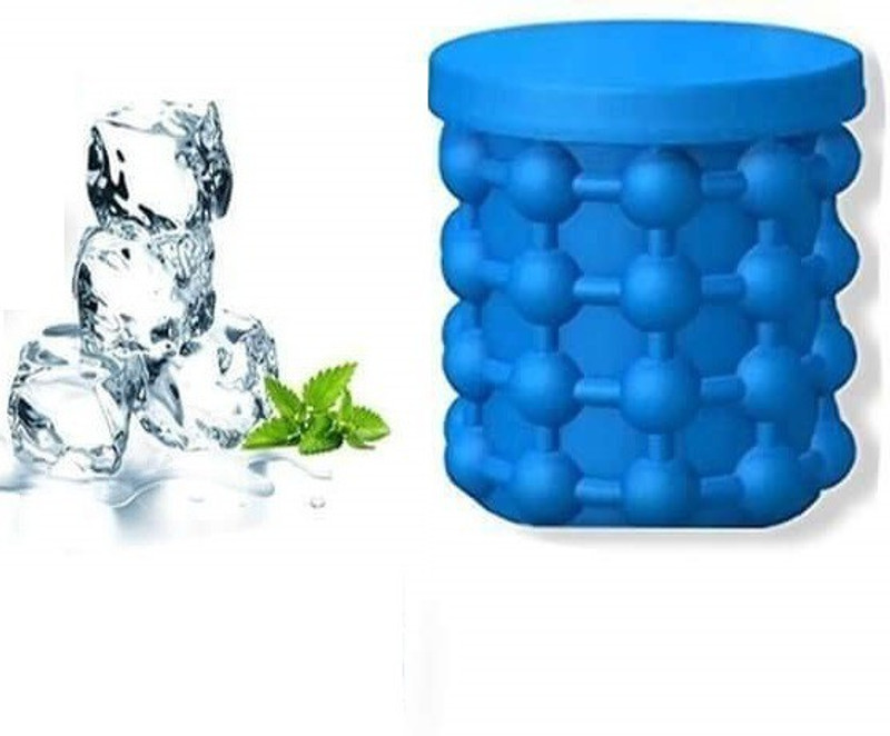 ActrovaX 1 L Silicone, Plastic XVI™-273-KI-Square Silicone Ice Cube Maker Ice Bucket(Blue)