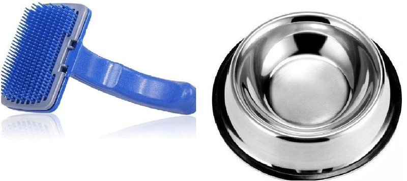 FONDLE Circular Steel Pet Bowl(700 ml Blue)