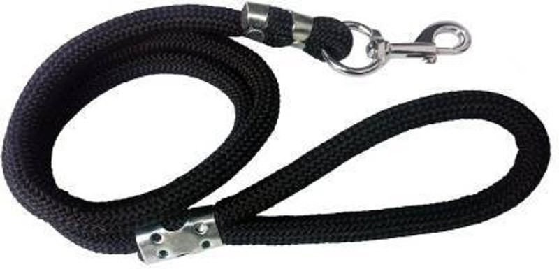 SS PETS SUPPLIES Stylish Nylon Black Rope Dog Cord Training Leash with Strong Hook Size (15MM) 160 cm Dog Cord Leash(Black)