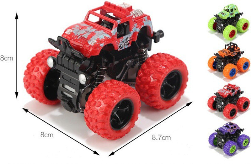 SHALAFI Colorful Mini Monster Racing Truck Toy Rubber Tires Baby Boys, Girls Car monster truck Multi Color and Multi Print Indoor Games Mini Monster Truck Pull Back Cars Toys, Manual 360 Degree Stunt car Friction Powered Cars Push go Truck for Toddlers Kids, Child, baby Gifts Super Cars Blaze Truck