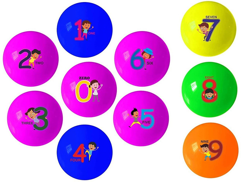 Jaspo Fun Ball Colorful Printed Educational Toy Scented Ball for Kids, Inflatable Soft PVC/Rubber Perfect Size for Indoor/Outdoor Play - (Nine Planets Ball Set (9 Pcs))(Multicolor)