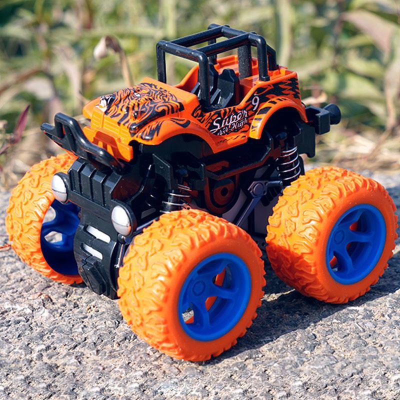 SHALAFI Colorful Mini Monster Racing Truck Toy Rubber Tires Baby Boys, Girls Car monster truck Multi Color and Multi Print Indoor Games Mini Monster Truck Pull Back Cars Toys, Manual 360 Degree Stunt car Friction Powered Cars Push go Truck for Toddlers Kids, Child, baby Gifts Super Cars Blaze Truck