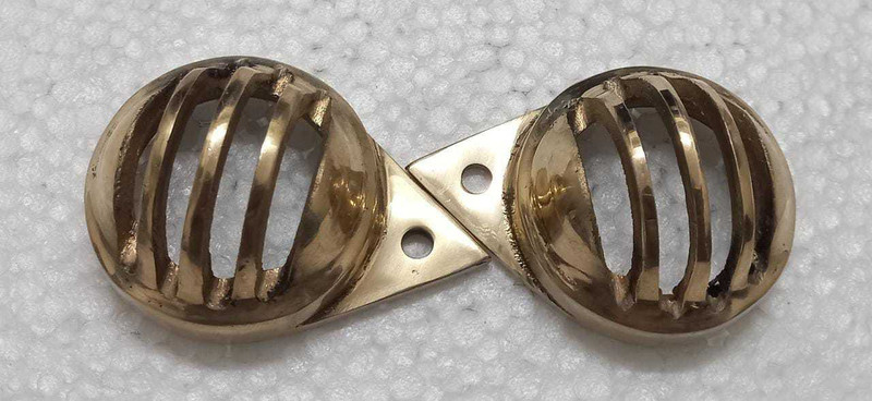 KOHLI BULLET ACCESSORIES Parking Light Cover Brass For Royal Enfield classic desert storm , Classic 350cc Bike Headlight Grill(Gold)