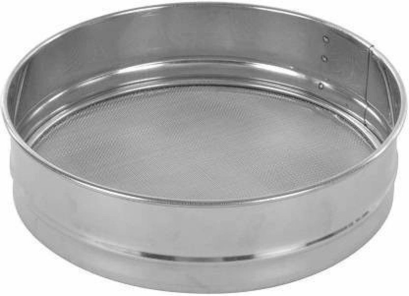 Maa shitla store Stainless Steel Atta Maida Sieve Strainer, Flour Sieve/Chalni Sieve (Steel Pack of 1) Collapsible Sieve(Steel Pack of 1)