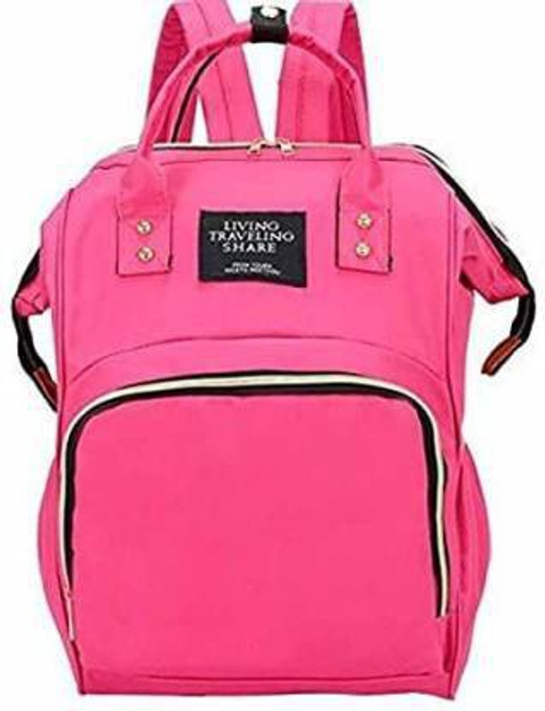 FIRST TREND Kids Baby Diaper Backpack for New Born Baby Mother/Mom Stylish Polyester Organizer Bag for Casual Travel Outing & Traveling Backpack Diaper Bag Backpack Diaper Bag(Pink)