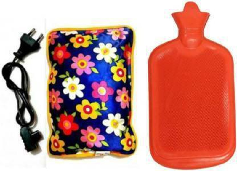 CareWorld CARE WORLD Combo of Hot Water Bottle Bag with Electric Heating essence water Pad Multicolor (pack of 2) Non Electrical 2 LTR & Electrical 1 L Hot Water Bag (Multicolor) ELECTRICAL AND NON ELECTRICAL 2000 ml Hot Water Bag(Multicolor)