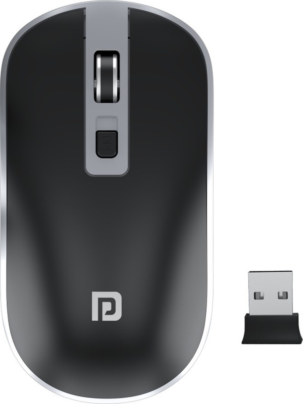Portronics Toad 14 Ambidextrous Optical Mouse Runs on single AA Battery,upto 1400 DPI,30 Lakhs + click life(2.4GHz Wireless, Black)