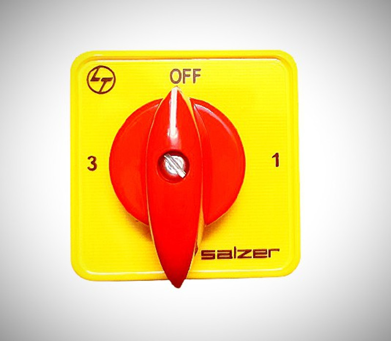 Salzer 6A 61060 1 Pole 3 Way Rotary Switch ( L&T ), Cat no: 61060PIB03TDY(Yellow)