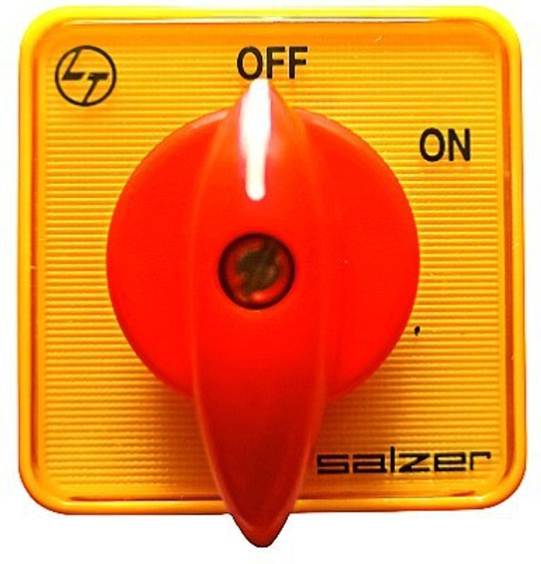 Salzer (L&T) Cam Operated Rotary Switch S6 B13 6Amps 2 Pole ON - OFF 60', Cat no: 61002SAB13TDYR(Yellow)