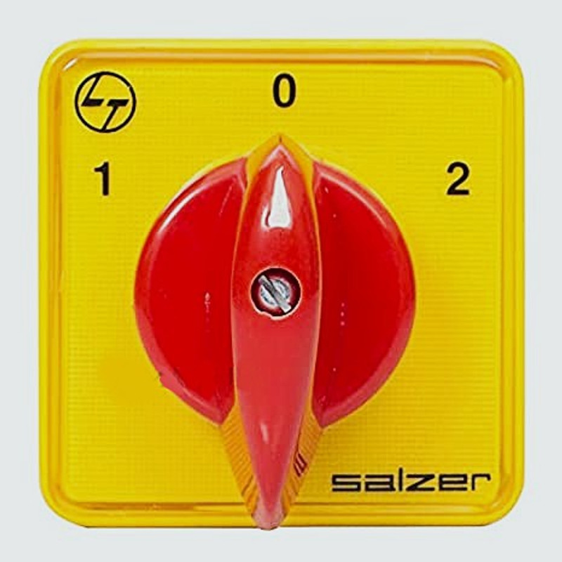 Salzer (L&T) Cam Operated Rotary Switch S6 B13 6Amps 1 Pole 2 Way with OFF 60', Cat no: 61025SAB13TDYR(Yellow)