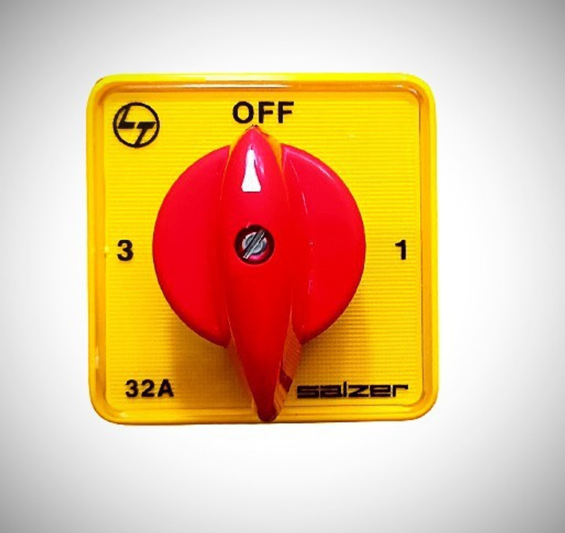 Salzer 32A 61060 1 Pole 3 Way Rotary Switch ( L&T ), Cat no: 61060PIB03TDY(Yellow)
