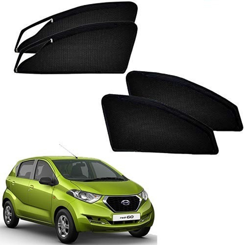 HARKRISH Rear Window, Side Window Sun Shade For Datsun Redi GO(Black)