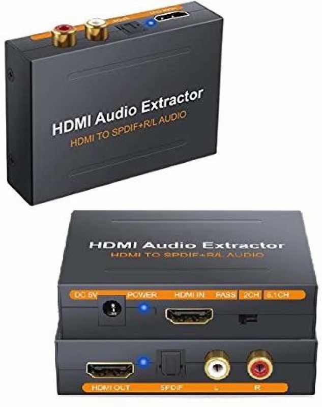 ULTRABYTES 4K HDMI Audio Extractor Splitter, Audio links 1080P HDMI to HDMI Audio Media Streaming Device(Black)